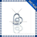 AAA 11-12MM 2014 new design unique heart freshwater pearl pendant settings PP008